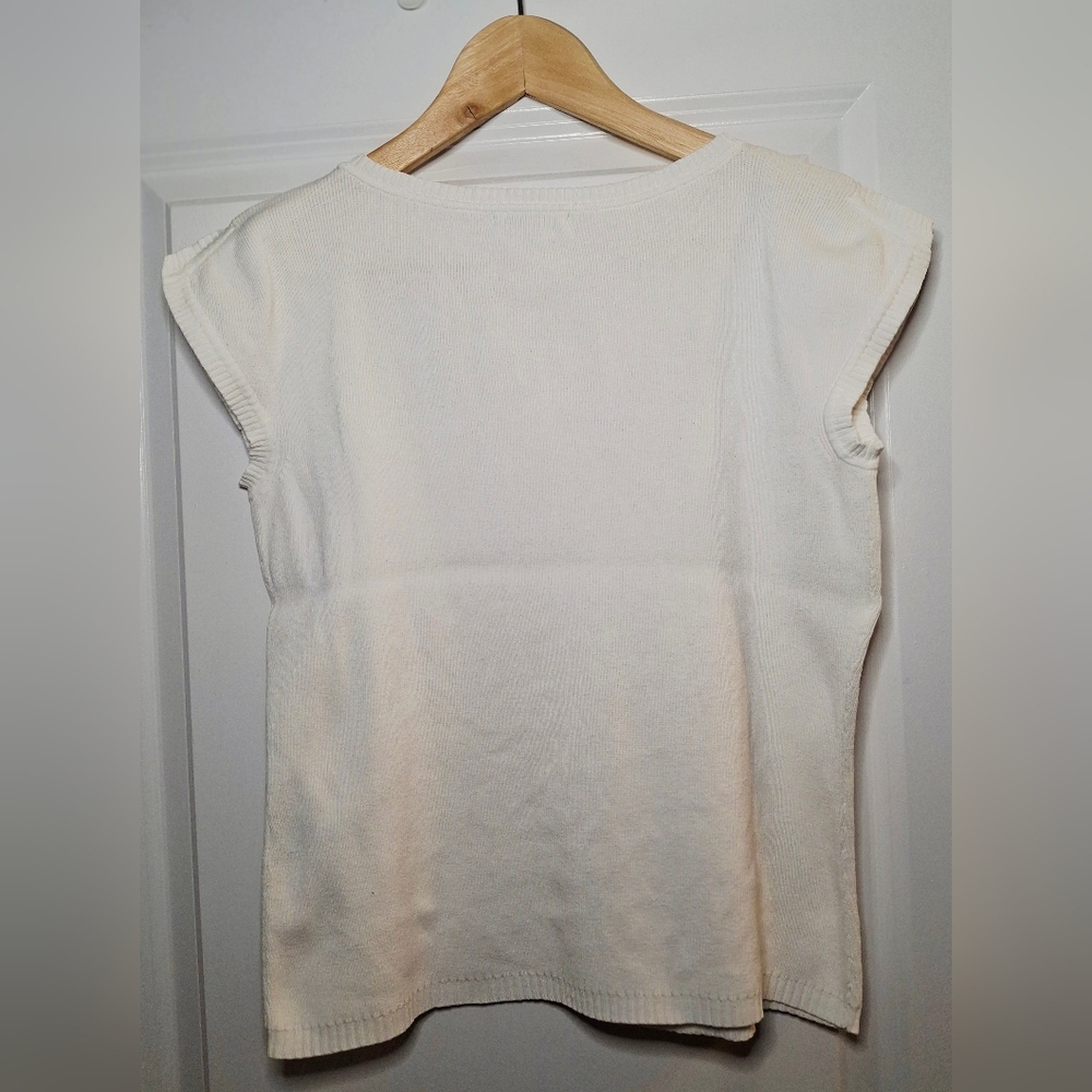 Vintage 90s Comfy Cap Sleeve Knit Top (M)